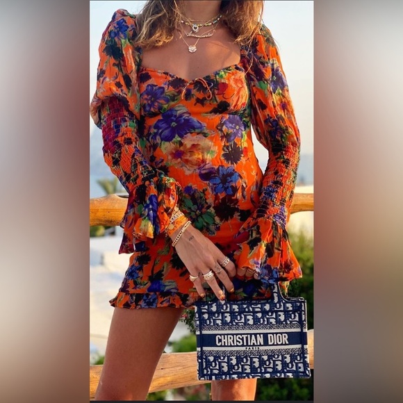 Rat & Boa Naomi Mini Dress Orange Size Medium - Picture 3 of 12